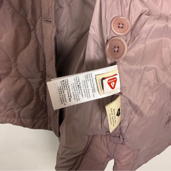 Madewell Quilted Airpuff Shirt Jacket PrimaLoft Mauve Pink Size L Women’s Cozy - Picture 7 of 10